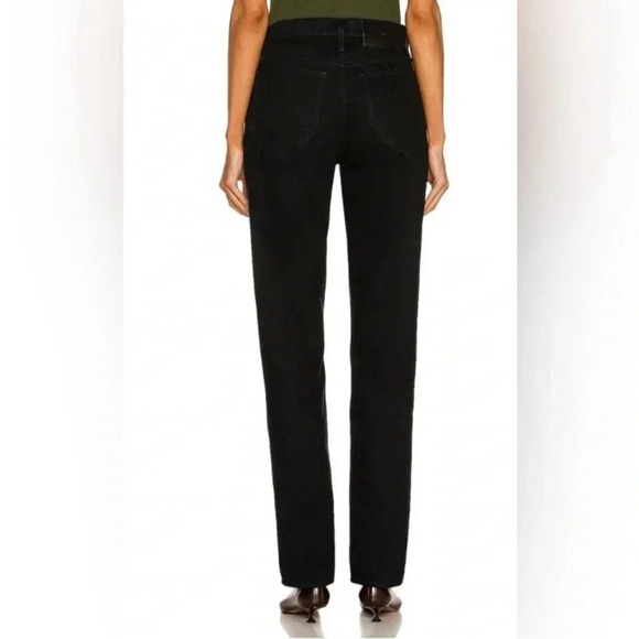 FRAME Noir Le Italien High Waist True Straight Leg Jeans Black Size 25 NWOT $338 - Picture 2 of 9